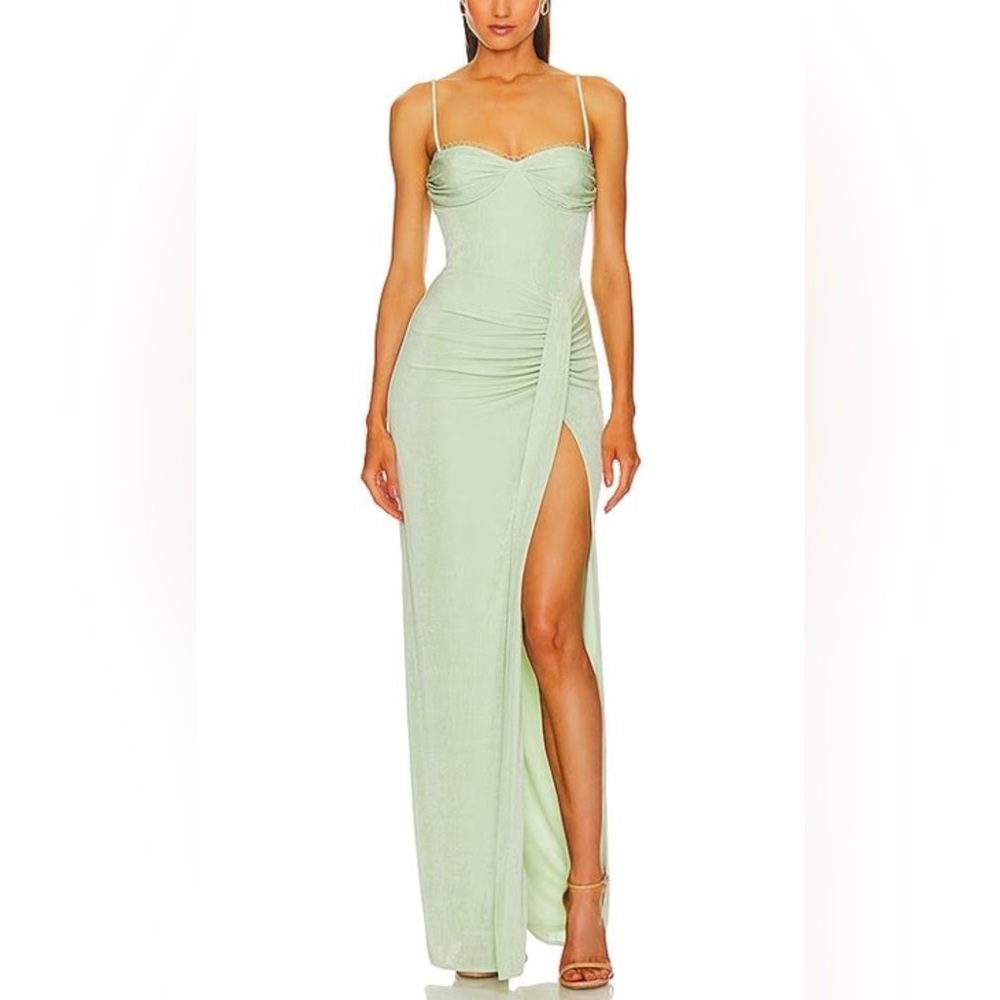 Katie May Mint Green Maxi Dress with Side Slit